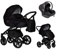 Детская коляска Indigo Mio S 3 в 1 02 черная кожа+черный 42055310