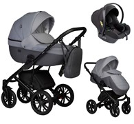 Детская коляска Indigo Mio S 3 в 1 04 т.серая кожа+св.серый 1139846254