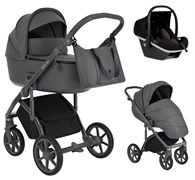 Детская коляска Roan Bass Next 3 в 1 с автокреслом Tutis Elo Black RN223/1 Steel Grey/Grey/ руч.Серый 1740950503