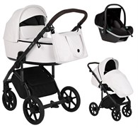 Детская коляска Roan Bass Next Кожа 3 в 1 с автокреслом Tutis Elo Black RN081/1 White 480436174