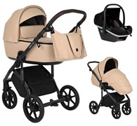 Детская коляска Roan Bass Next Кожа 3 в 1 с автокреслом Tutis Elo Black RN082/1 Caramel 1775341884