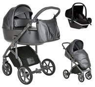 Детская коляска Roan Bass Next Кожа 3 в 1 с автокреслом Tutis Elo Black RN083/1 Graphite Pearl 192923216