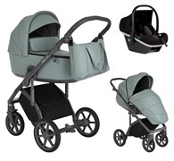 Детская коляска Roan Bass Next Кожа 3 в 1 с автокреслом Tutis Elo Black RN085/1 Misti Mint 1349813075