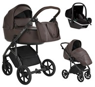 Детская коляска Roan Bass Next Кожа 3 в 1 с автокреслом Tutis Elo Black RN087/1 Chocolate/Black 1824025377