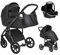 Детская коляска Roan Bass Next Кожа 3 в 1 с автокреслом Tutis Elo Black RN088/1 Black/Black 827969006