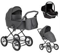 Детская коляска Roan Bass Next Classic d12 3 в 1 с автокреслом Tutis Elo Black RCL263/1 Steel Grey 248441426