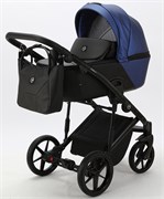 Детская коляска Adamex Mobi Deluxe 3 в 1 M-SD13 (СИНИЙ ПЕРЛ+ЧЕРНАЯ КОЖА) 359625795