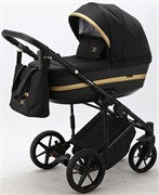 Детская коляска Adamex Rimini 3 в 1 RI01-TIP ЧЕРНЫЙ+ЧЕРН.КОЖА+ЗОЛОТО ОТДЕЛКА 1675142651