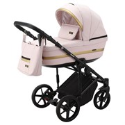 Детская коляска Adamex Rimini 3 в 1 RI101 СВ.РОЗОВ+СВ.РОЗОВ.КОЖА+ЗОЛОТО.ОТДЕЛКА 752732130