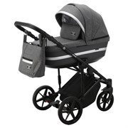 Детская коляска Adamex Rimini 3 в 1 Ri11-LUX (Т.СЕР.БЛЕСТКИ+Т.СЕР.КОЖА+СЕРЕБР.ОТДЕЛКА) 2030277112