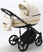 Детская коляска Adamex Rimini 3 в 1 RI17-LUX МОЛОЧН+МОЛОЧН.КОЖА+ЗОЛОТО.ОТДЕЛКА 1804999840