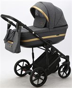 Детская коляска Adamex Rimini 3 в 1 RI97-TIP Т.СЕР+Т.СЕР.КОЖА+ЗОЛОТО.ОТДЕЛКА 1970247537