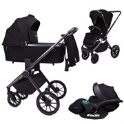 Детская коляска Peppy Monaco GP 3 в 1 с автокреслом Verona Black черный, рама темно-серая 527934425