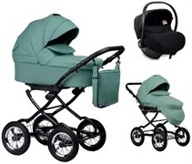 Детская коляска Indigo Barbara Eco Classic 3 в 1 с автокреслом Avionaut Cosmo Be01 шалфей кожа 1450191222