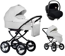 Детская коляска Indigo Barbara Eco Classic 3 в 1 с автокреслом Avionaut Cosmo Be05 белая кожа 1767321102