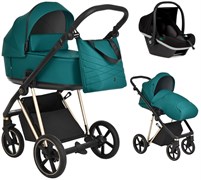 Детская коляска Roan Sol Luxury 3 в 1 с автокреслом Tutis Elo Black RSL/4045 Deep Lake/Gold 1859278238