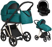 Детская коляска Roan Sol Luxury 3 в 1 с автокреслом Tutis Elo Lux Black RSL/4045 Deep Lake/Gold 109530326