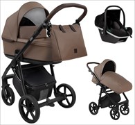 Детская коляска Roan Esso 2025 Кожа 3 в 1 с автокреслом Tutis Elo Black ESSK/211/1 Camel/Black/руч.Тем.коричневый 1359814703