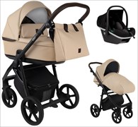Детская коляска Roan Esso 2025 Кожа 3 в 1 с автокреслом Tutis Elo Black ESSK/212/1 Caramel/Black/руч.Тем.коричневый 1172177231