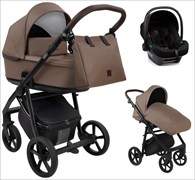 Детская коляска Roan Esso 2025 Кожа 3 в 1 с автокреслом Tutis Elo Lux Black ESSK/211/1 Camel/Black/руч.Тем.коричневый 1982827808