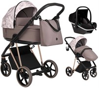 Детская коляска Roan Sol Flowers 3 в 1 с автокреслом Tutis Elo Black RSF/5001 Powder/Rose gold 30478912