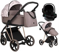 Детская коляска Roan Sol Flowers 3 в 1 с автокреслом Tutis Elo Lux Black RSF/5001 Powder/Rose gold 830685413