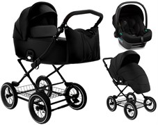 Детская коляска Roan Bass Next Classic Кожа d12 3 в 1 с автокреслом Elo Lux Black RCL300/1 Black 1912292145