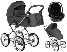Детская коляска Roan Bass Next Classic d14 3 в 1 с автокреслом Tutis Elo Lux Black RCL253/1 Steel Grey 890037665