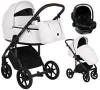 Детская коляска Roan Bass Next Кожа 3 в 1 с автокреслом Tutis Elo Lux Black RN081/1 White 1061383306