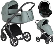 Детская коляска Roan Bass Next Кожа 3 в 1 с автокреслом Tutis Elo Lux Black RN085/1 Misti Mint 1443455188