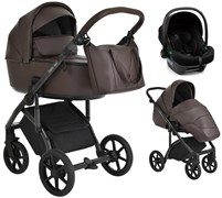 Детская коляска Roan Bass Next Кожа 3 в 1 с автокреслом Tutis Elo Lux Black RN087/1 Chocolate/Black 1133537279