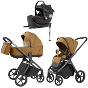 Коляска Carrello Vector 2025 CRL-6551 Ammonite AY329 Pro Absolute Black с базой Isofix 3 в 1 Golden Beige 427787975