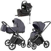 Коляска Carrello Vector 2025 CRL-6551 Ammonite AY329 Pro Absolute Black с базой Isofix 3 в 1 Ultimate Grey 1844110462