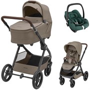 Коляска детская Maxi-Cosi Oxford Plus 3 в 1 с автокреслом CabrioFix Essential green 1978470110 Twillic Truffle/Трюфель 380639712