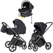 Коляска Carrello Vector 2025 CRL-6551 Nova DK791 Grey Line с базой Isofix 3 в 1 Shadow Black 556853031