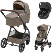 Коляска детская Maxi-Cosi Oxford Plus 3 в 1 с автокреслом Coral 360 Essential black 1978470110 Twillic Truffle/Трюфель 178802834