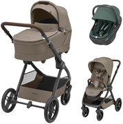 Коляска детская Maxi-Cosi Oxford Plus 3 в 1 с автокреслом Coral 360 Essential Green 1978470110 Twillic Truffle/Трюфель 1748959279