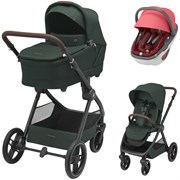 Коляска детская Maxi-Cosi Oxford Plus 3 в 1 с автокреслом Coral 360 Essential Red 1978403110 Twillic Green/Зеленый 940443321