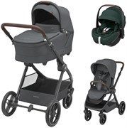 Коляска детская Maxi-Cosi Oxford Plus 3 в 1 с автокреслом Pebble 360 Pro Twillic Green 1978204110 PlusTwillic Graphite/Графит 421937016