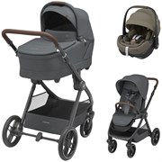 Коляска детская Maxi-Cosi Oxford Plus 3 в 1 с автокреслом Pebble 360 Pro Twillic Truffle 1978204110 PlusTwillic Graphite/Графит 669763304