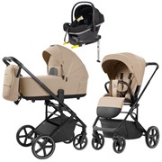 Коляска Carrello Alfa CRL-6522 2025 Nova DK791 Grey Line с базой Isofix 3 в 1 Natural Beige 329479443