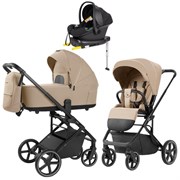 Коляска Carrello Alfa CRL-6522 2025 Nova DK791 Black Line с базой Isofix 3 в 1 Natural Beige 1193763186