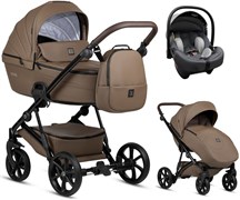 Детская коляска Tutis Viva 5 Plus Leather 2024 3 в 1 с автокреслом Elo Lux EduSky Grey 1452083 Cedar 75094268
