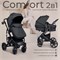 Коляска-трансформер Sweet Baby Comfort Black Black Black 1820090380 - фото 113482