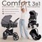 Коляска-трансформер Sweet Baby Comfort Black 3 в 1 427319, Grey 943346724 - фото 114378