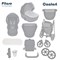 Детская коляска Pituso Confort Plus 2 в 1 27 Цветы+Кожа Тем.Графит 1228090635 - фото 23720
