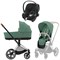 Коляска 3 в 1 Cybex Priam IV Chrome Brown complete и автокресло Aton B2 i-Size Volcano Black Leaf Green 81042292 - фото 45028