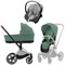 Коляска 3 в 1 Cybex Priam IV Chrome Brown complete и автокресло Aton S2 i-Size Lava Grey Leaf Green 792417344 - фото 48164