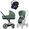 Коляска 3 в 1 Cybex Priam IV Chrome Brown complete и автокресло Aton S2 i-Size Ocean Blue Leaf Green 15303462 - фото 48493