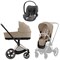 Коляска 3 в 1 Cybex Priam IV Rosegold complete и автокресло Cloud T i-Size Mirage Grey Plus Cozy Beige 1145081182 - фото 49939